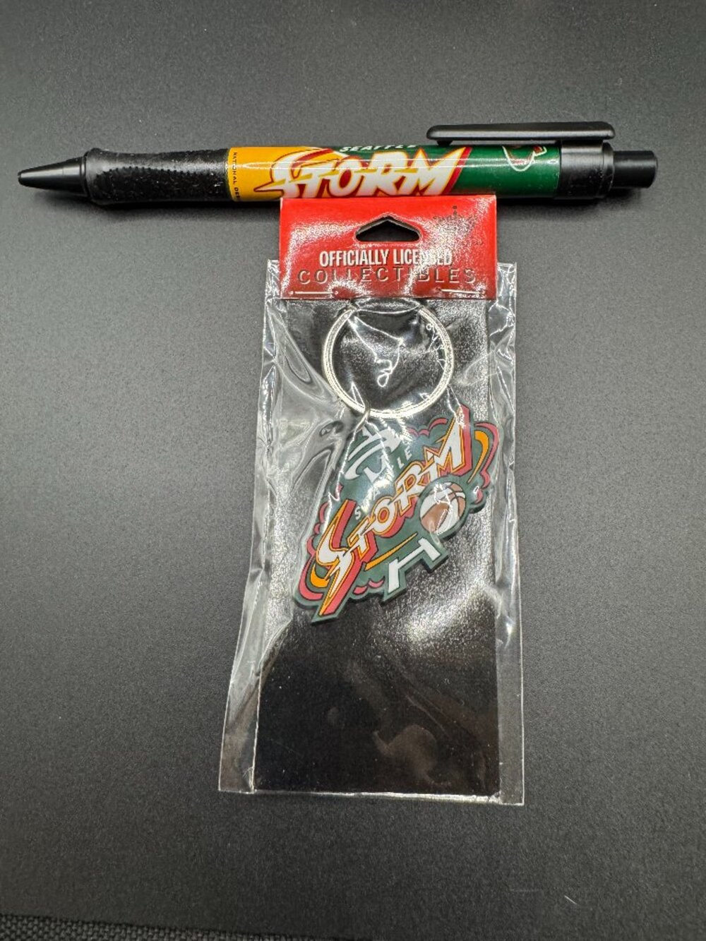 Vintage Seattle Storm WNBA Soft Keychain Key Tag Aminco NIP Rare